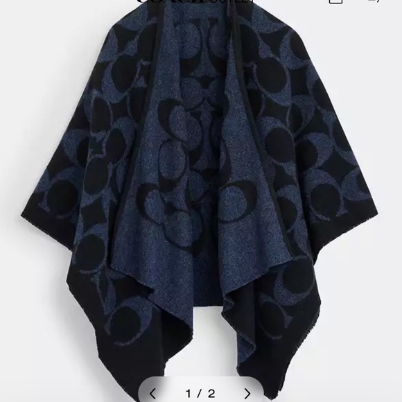 New Coach Black Signature Cape - Picture 1 of 2